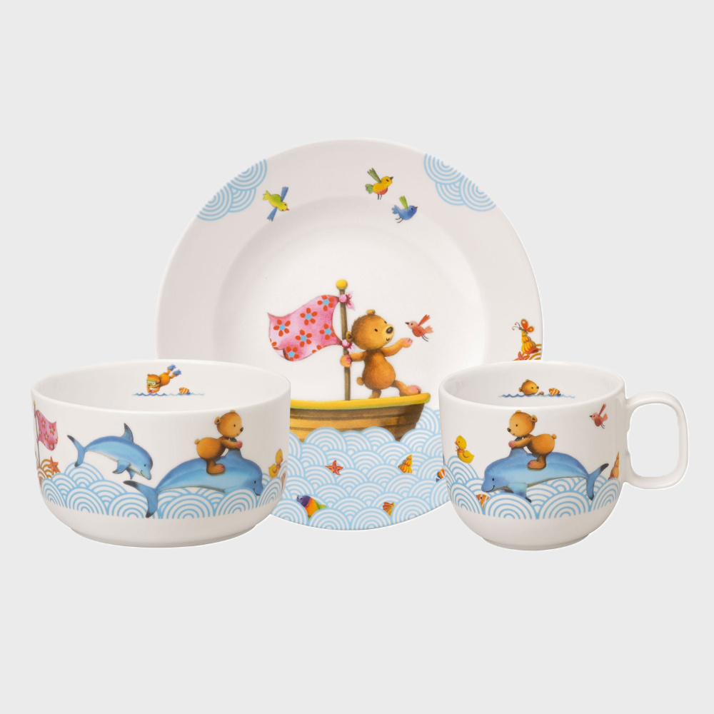 Happy Bear Набор детской посуды, 3 предмета