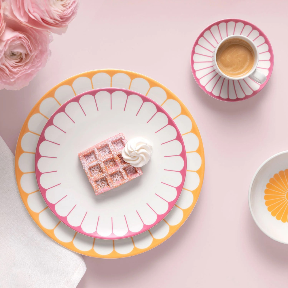 Fleur Soleil Плоская тарелка 27 см оранжевая
