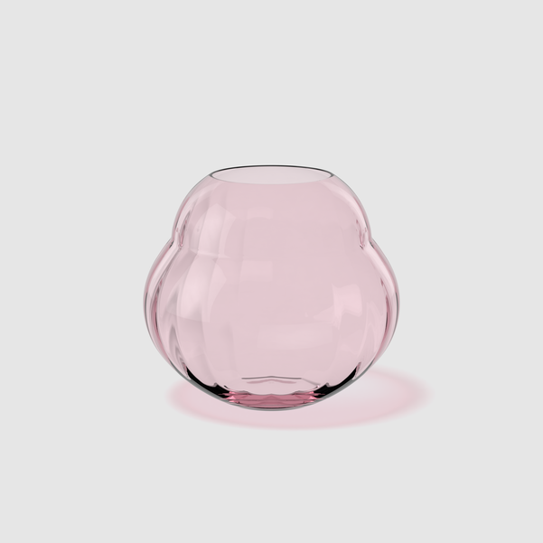 Rose Garden Glass Ваза подсвечник 17 см pink