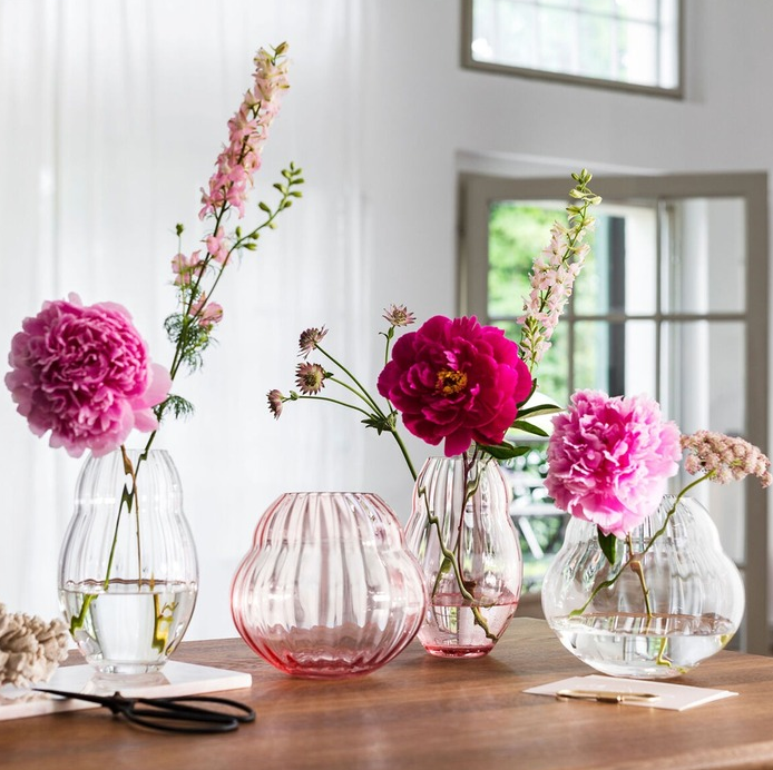 Rose Garden Glass Ваза 20 см pink