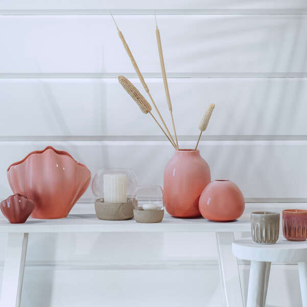 Perlemor Home Ваза ракушка 28х19х23см розовая