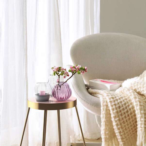 Rose Garden Glass Ваза подсвечник 17 см pink