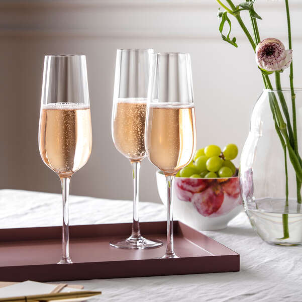 Rose Garden Glass Набор бокалов для шампанского, 4 шт.