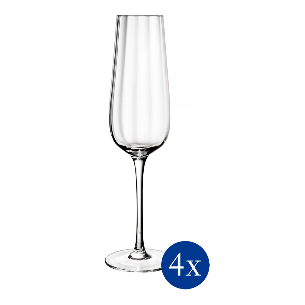 Rose Garden Glass Набор бокалов для шампанского, 4 шт.
