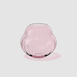 Rose Garden Glass Ваза подсвечник 17 см pink