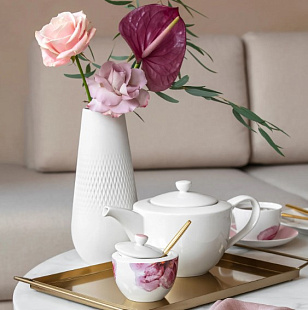 Collier blanc Ваза белая высокая 11,5x11,5x26 см